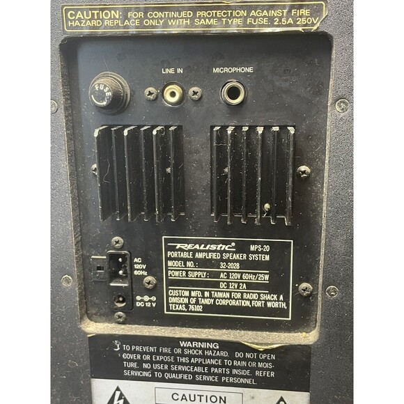 Realistic Portable Amplified Speaker System MPS-20 - (FC108-1 T1167) Vintage - Picture 3 of 5